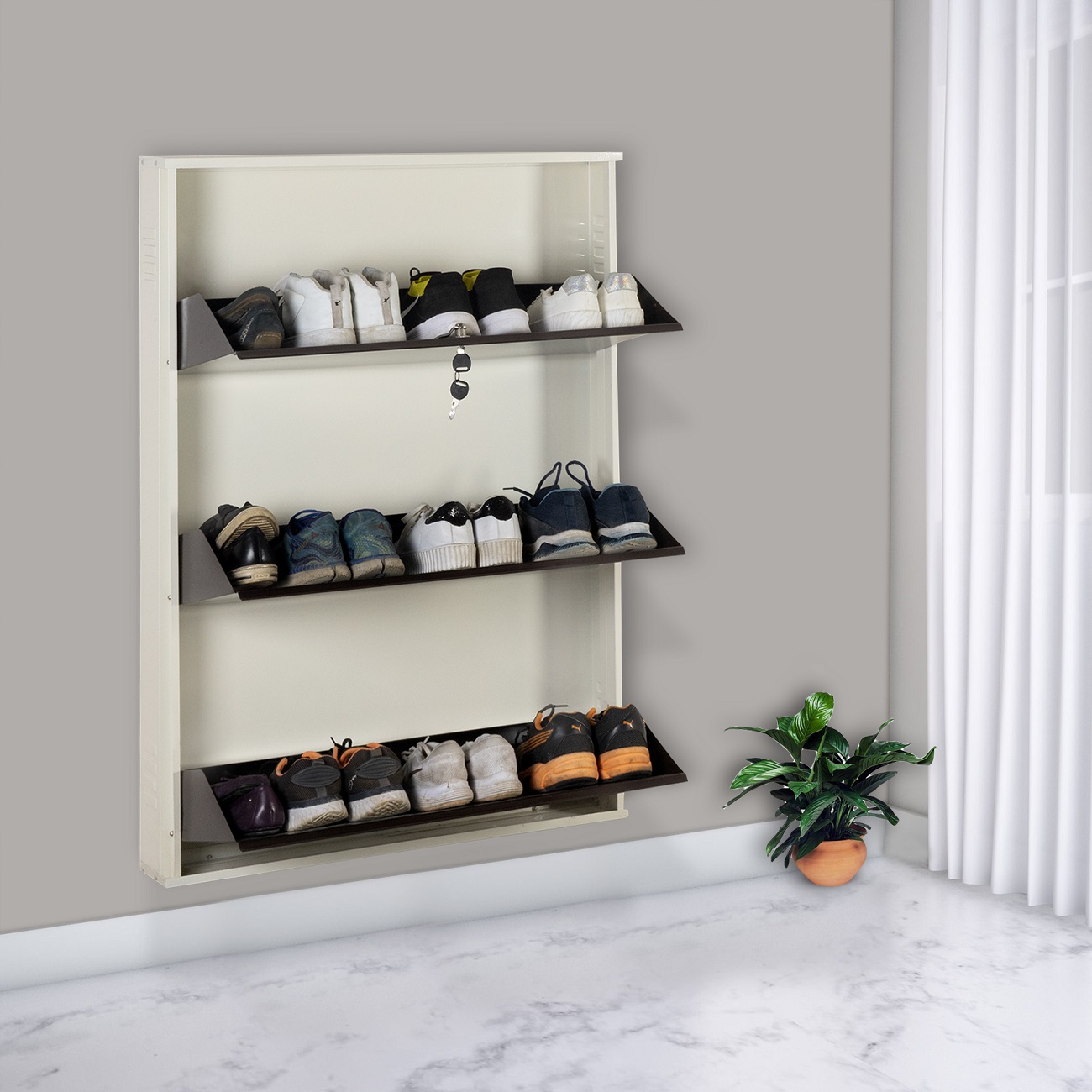 29 Inches Shoe Rack | Do-It-Yourself (DIY) | Wall Mounted - Image 1