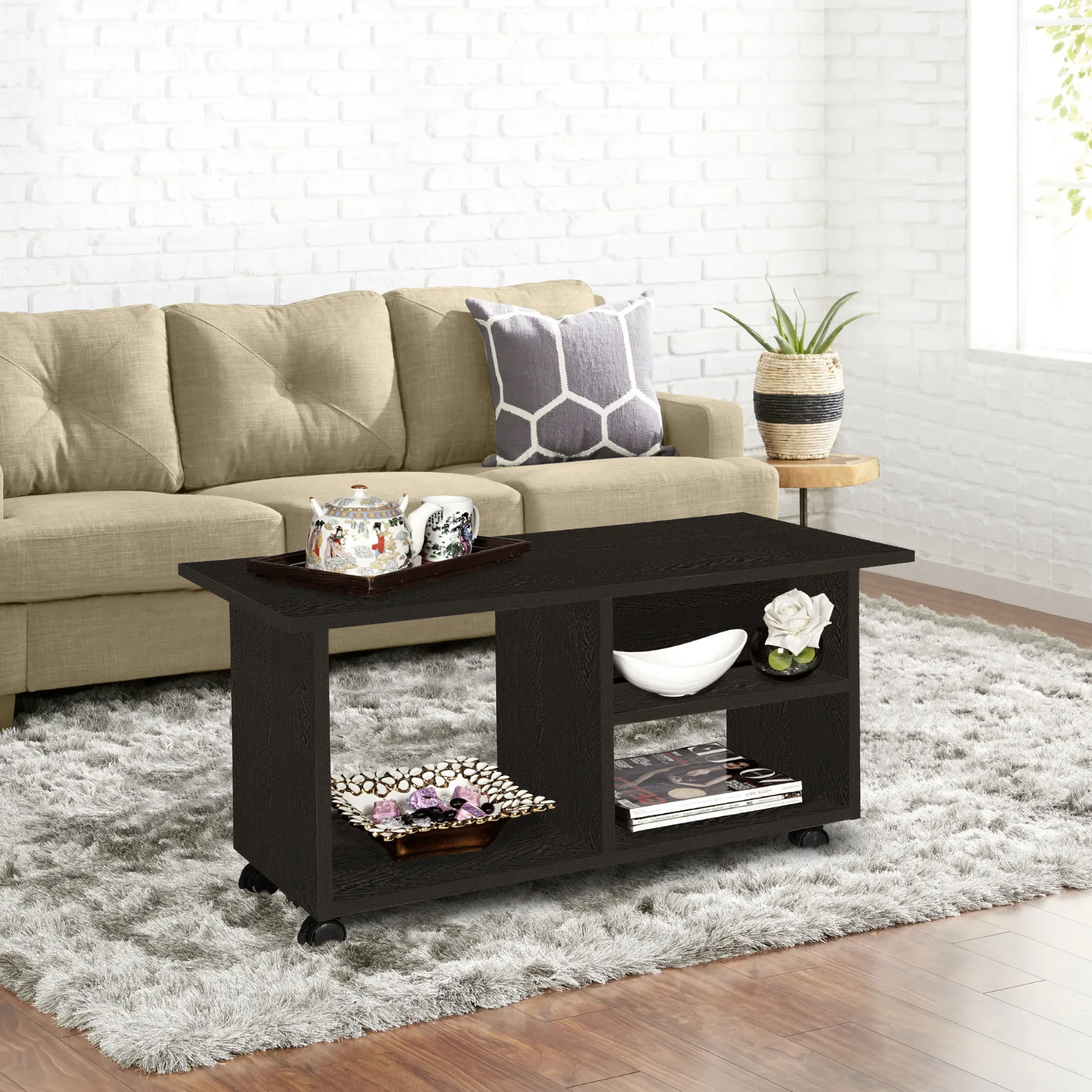 Honey Engineered Wood Coffee Table - Image 1