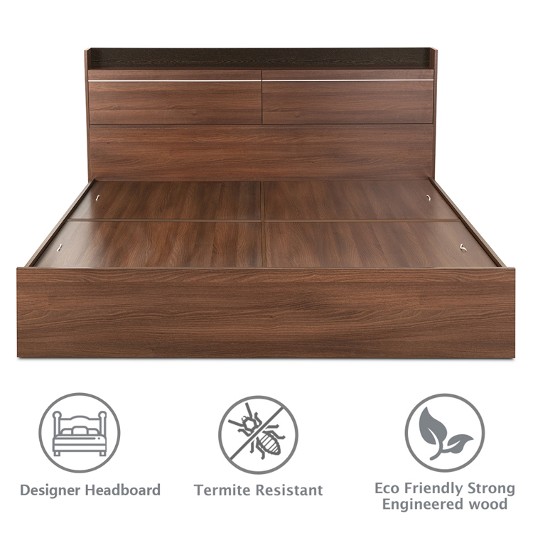 Pearl Engineered Wood Bed - King, Queen, Single Size with Storage Without Storage Options - Image 3