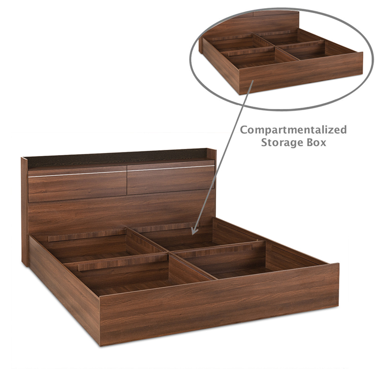 Pearl Engineered Wood Bed - King, Queen, Single Size with Storage Without Storage Options - Image 5