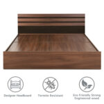 Cocoa Engineered Wood Bed - King, Queen, Single Size with Storage Options - Thumbnail Image 3