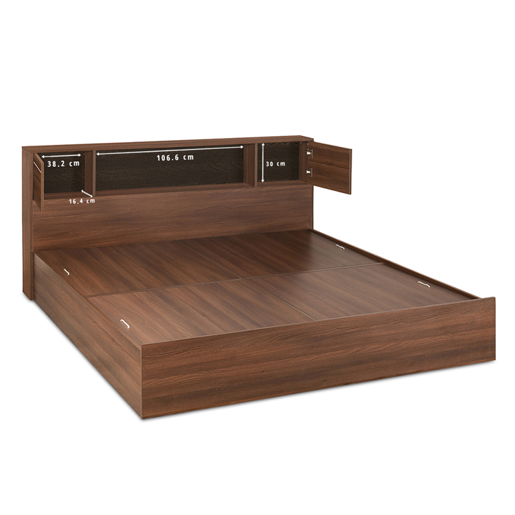 Crystal Engineered Wood Bed - King, Queen, Single Size with Storage & Color Options - Image 8