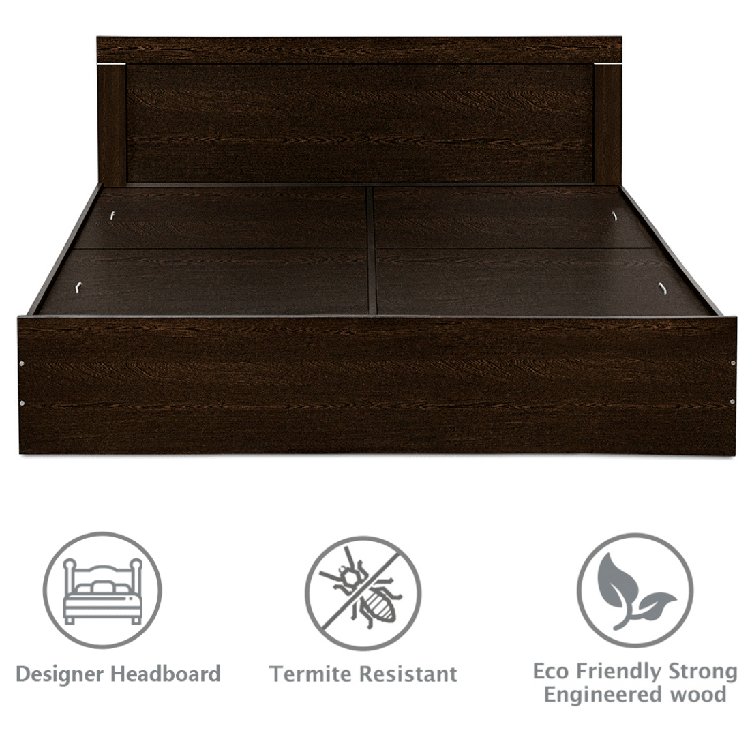 Treasure Engineered Wood Bed - King, Queen, Single Size with Storage Without Storage Options - Image 4