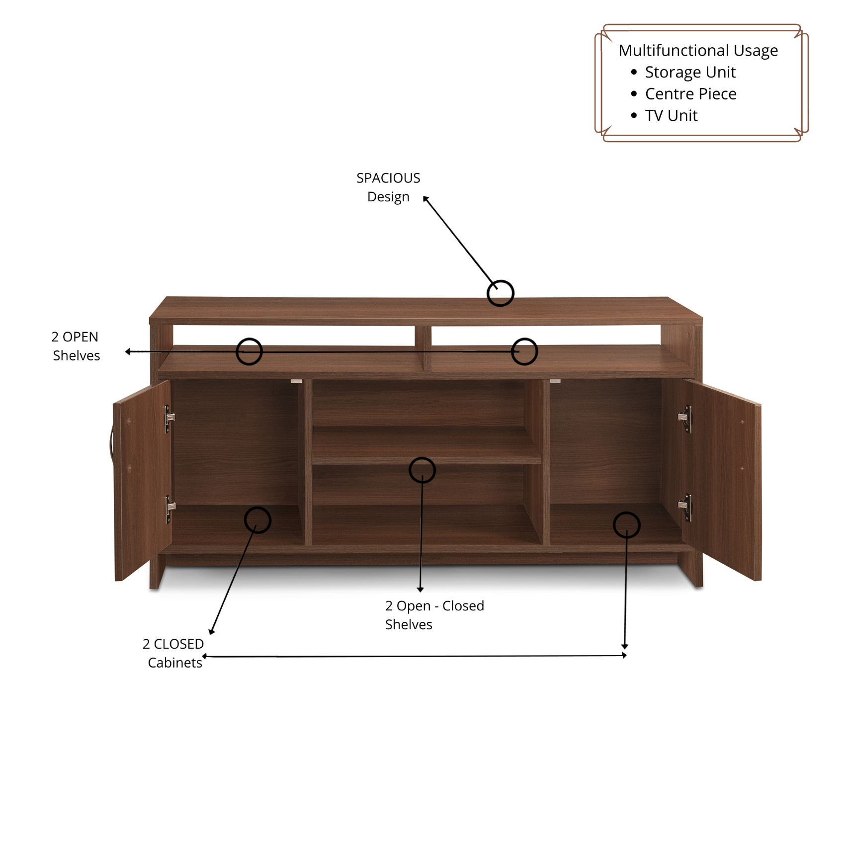 Ken Engineered Wood TV Entertainment Unit | Installation is Included - Knock Down - Image 6