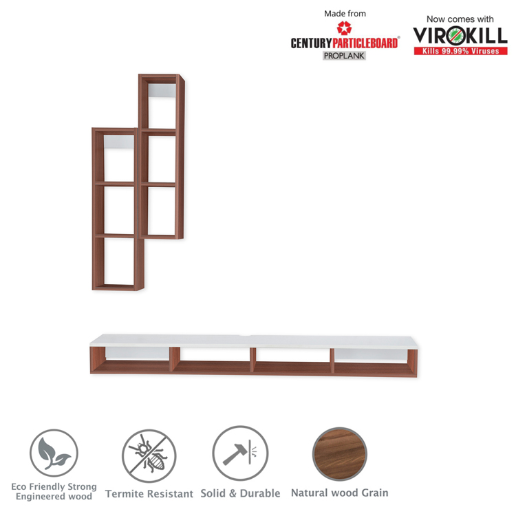 Nova Engineered Wood TV Entertainment Unit | DIY(Do-It-Yourself) | Wall Mounted - Image 4