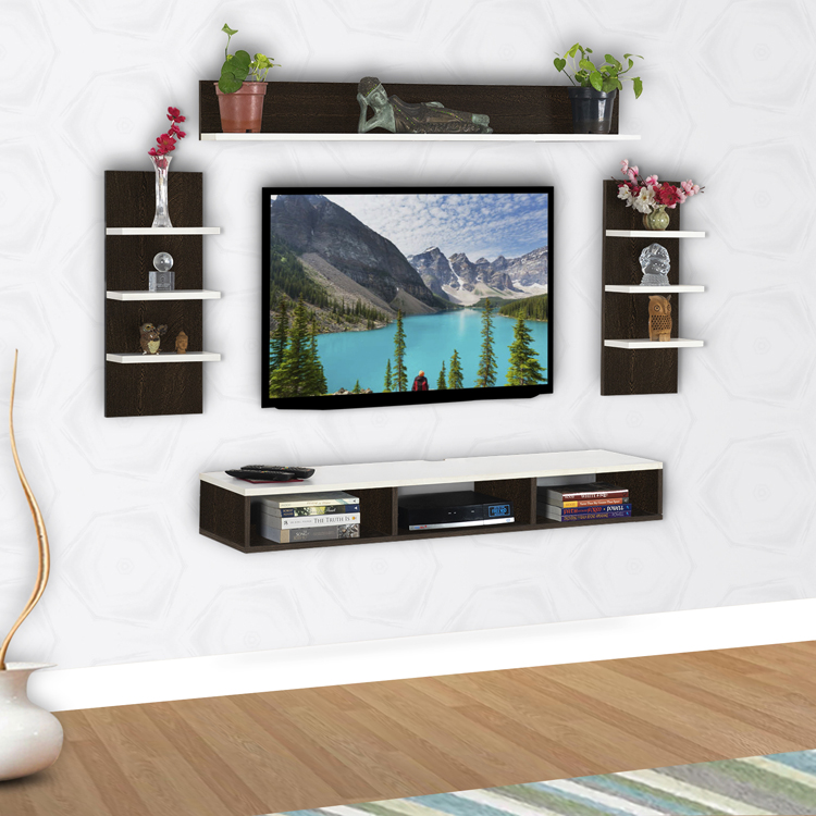 Eli Engineered Wood TV Entertainment Unit | DIY(Do-It-Yourself) | Wall Mounted - Image 1