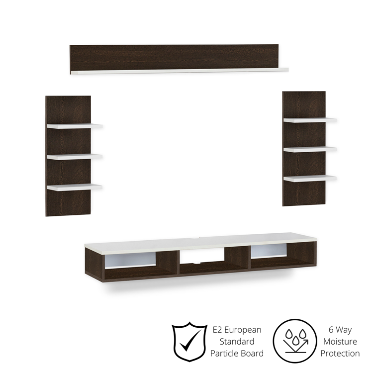 Eli Engineered Wood TV Entertainment Unit | DIY(Do-It-Yourself) | Wall Mounted - Image 6