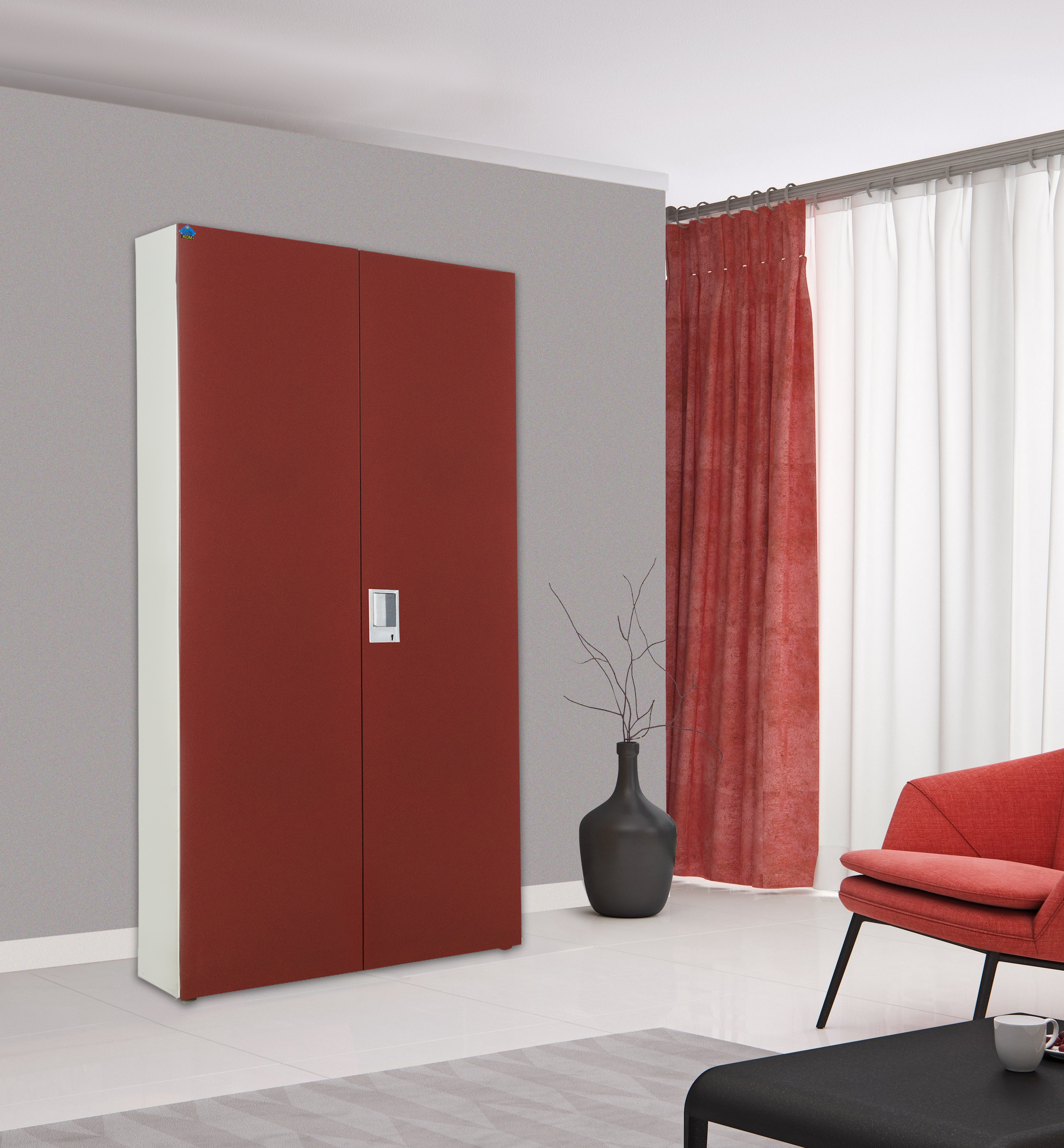 Starline Series 2 Door Metal Wardrobe - Image 1