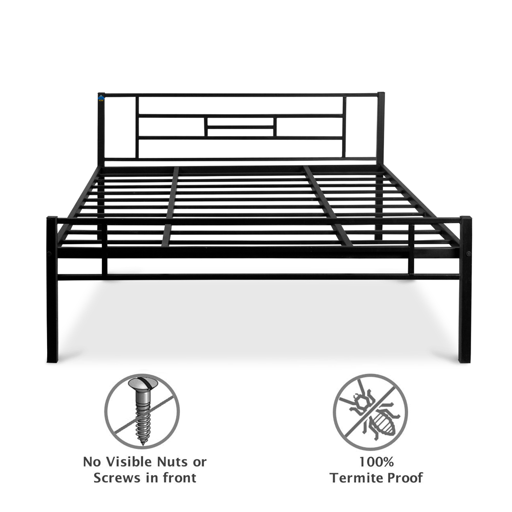 Mist Metal Bed - Queen, Single Size without Storage - Image 4