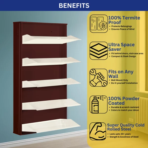 29 Inch Rack 29 Inches Shoe Rack | Do-It-Yourself (DIY) | Wall Mounted - Delite Shop