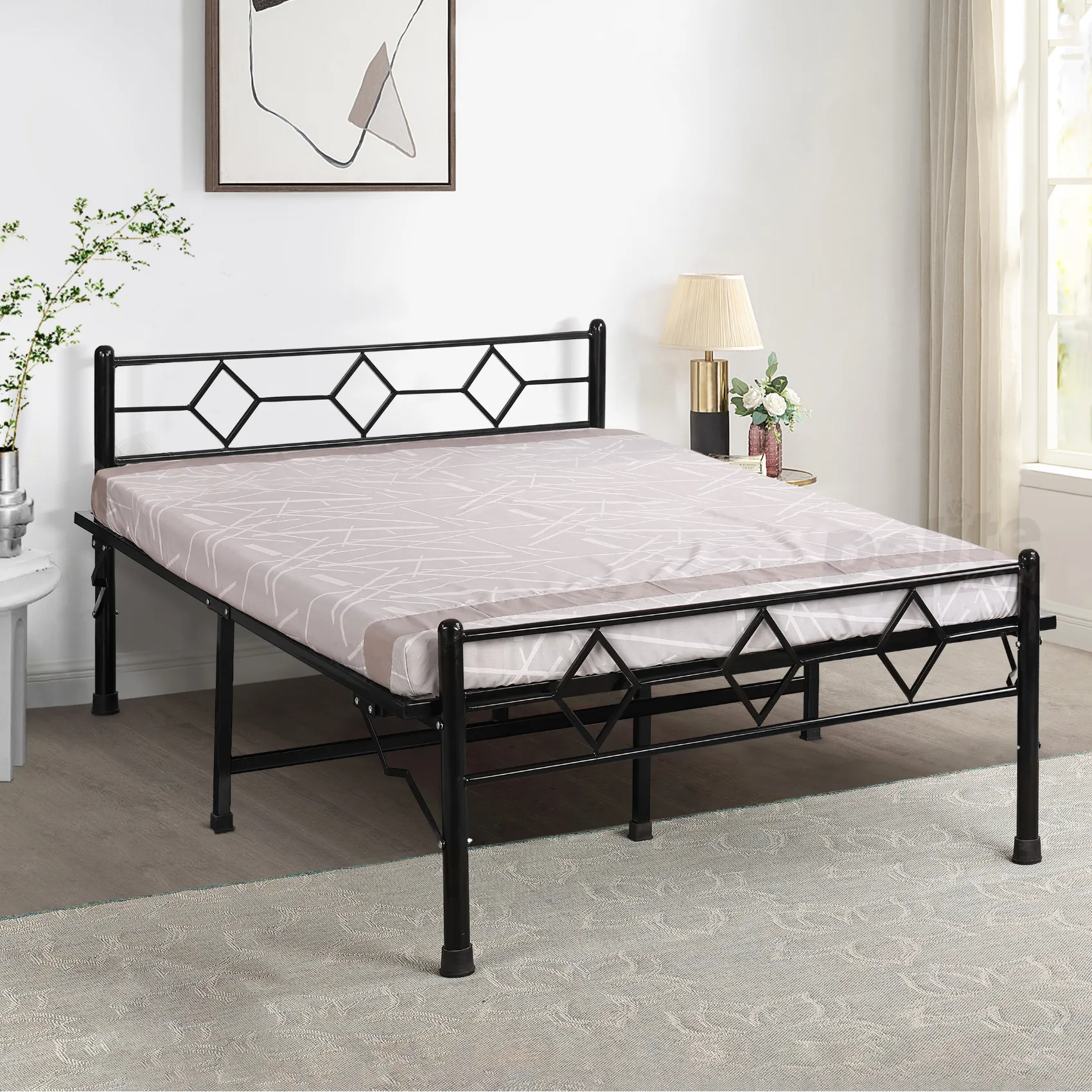 Dory Metal Folding Bed – King, Queen, Double, Single Size without Storage - Image 1